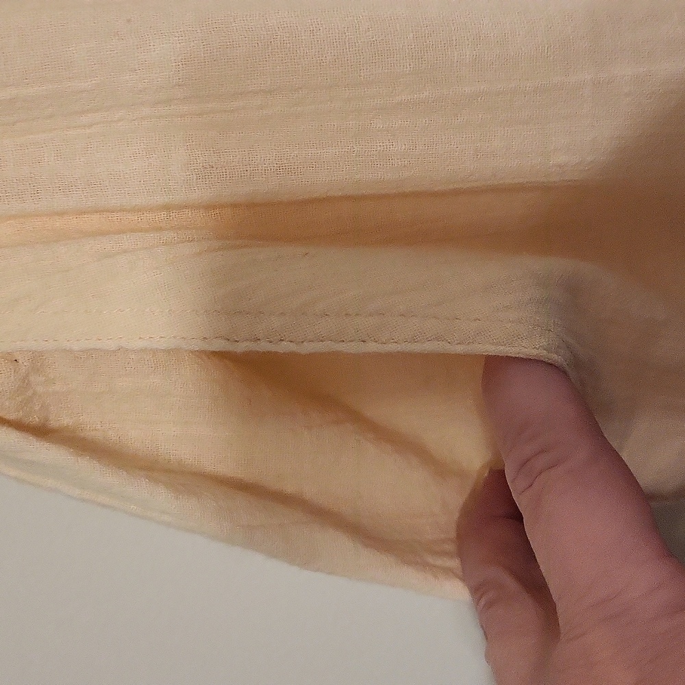 Free People Large Beige Wide-Leg Cargo Pants Boho Elastic Waist - Picture 4 of 13